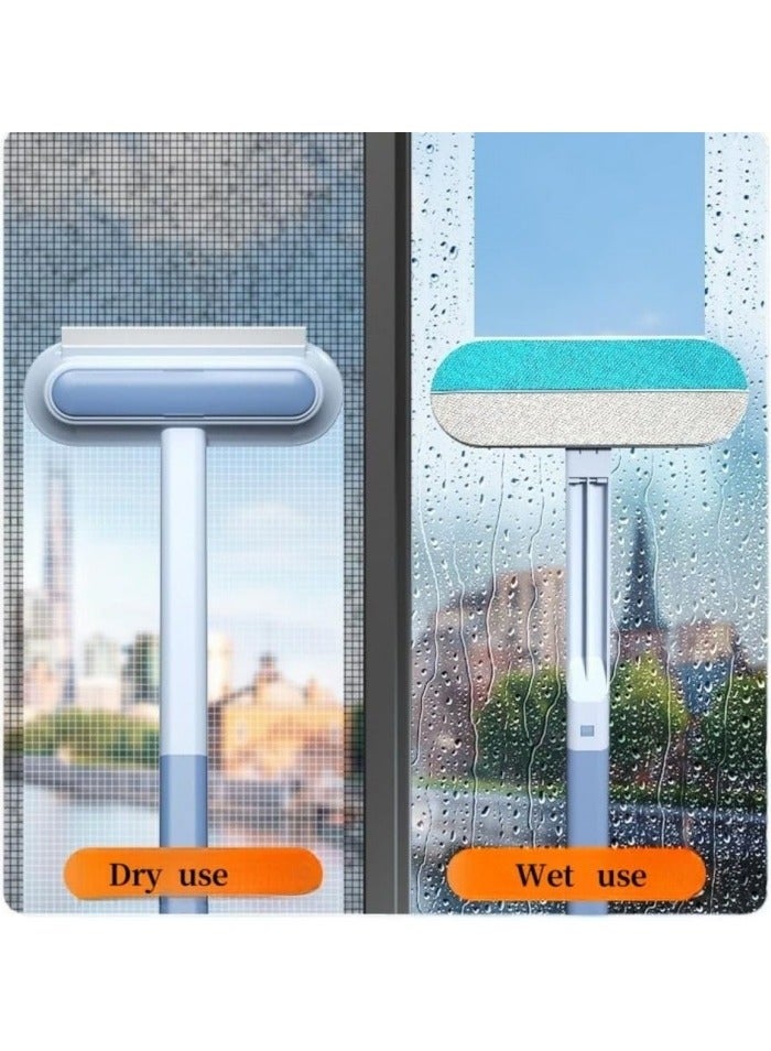 فرشاة تنظيف شاشات النوافذ 4 في 1 - استخدام مزدوج للتنظيف الجاف والرطب، أداة متعددة الوظائف لتنظيف النوافذ والشبكات والزجاج، مكشطة، فرشاة للأماكن الضيقة، منظف شعر الحيوانات الأليفة - Image 4